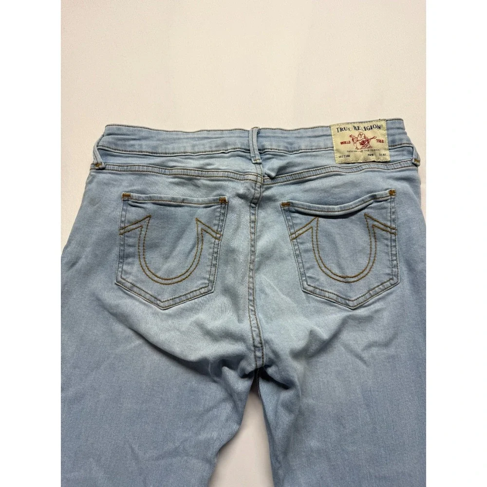 True Religion Billie Mid Rise Straight Jeans Men 32 Blue Light Wash Denim Cotton